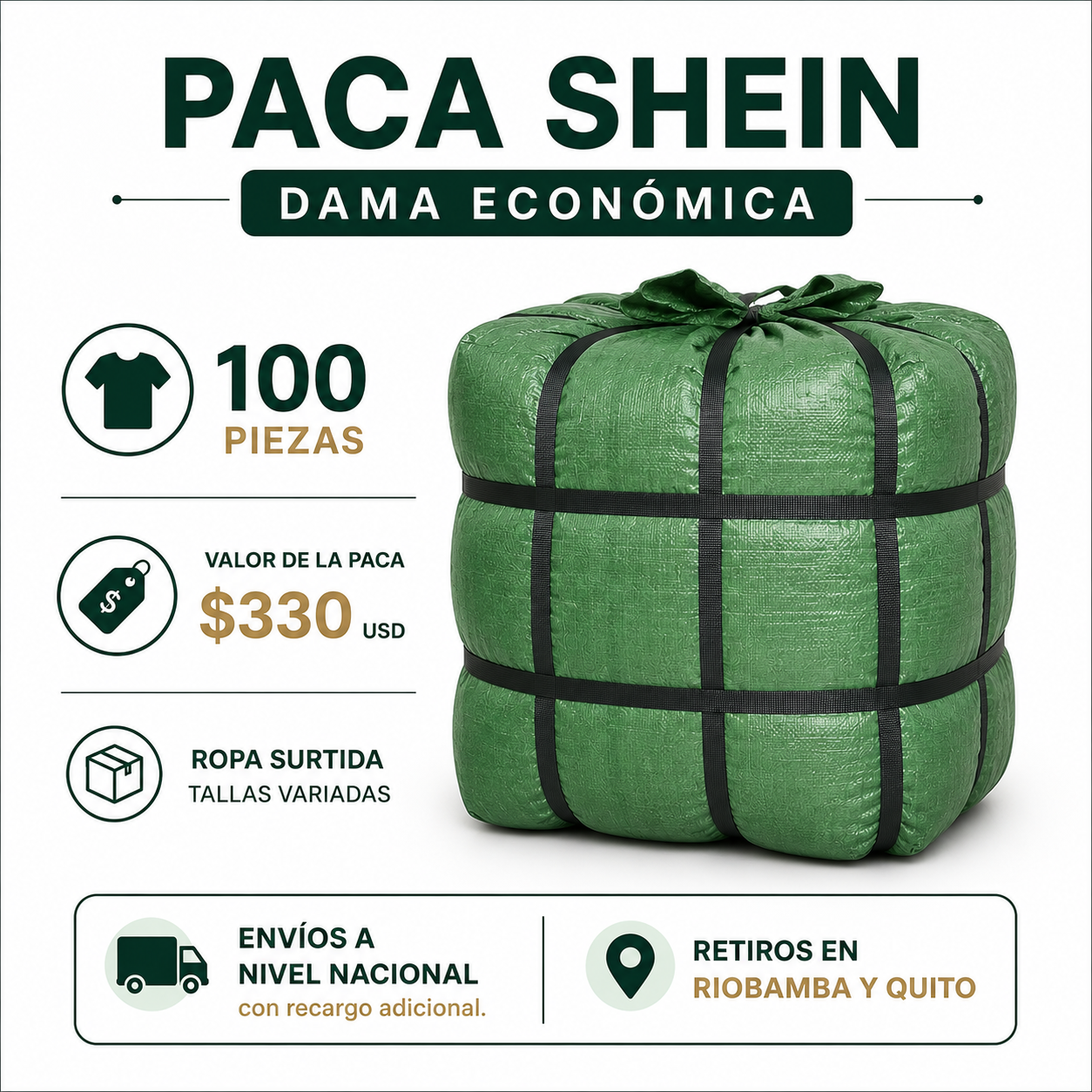 Paca SHEIN Dama Económica 100 Piezas | Ropa al por Mayor Ecuador