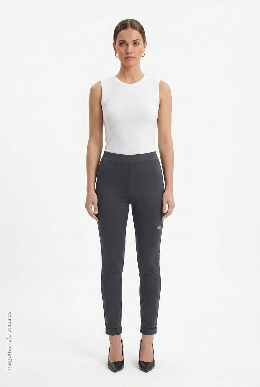 Leggings Deportivos Ajustados Tiro Alto Color Gris Carbón DAZY