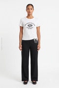 Camiseta Blanca Estampada con Fruncido Lateral DAZY