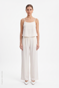 Conjunto Elegante con Tirantes Finos Pernera Ancha Blanco DAZY