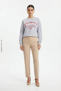 Sudadera Gris Jaspeado con Estampado Gráfico "Full of Harvest" DAZY