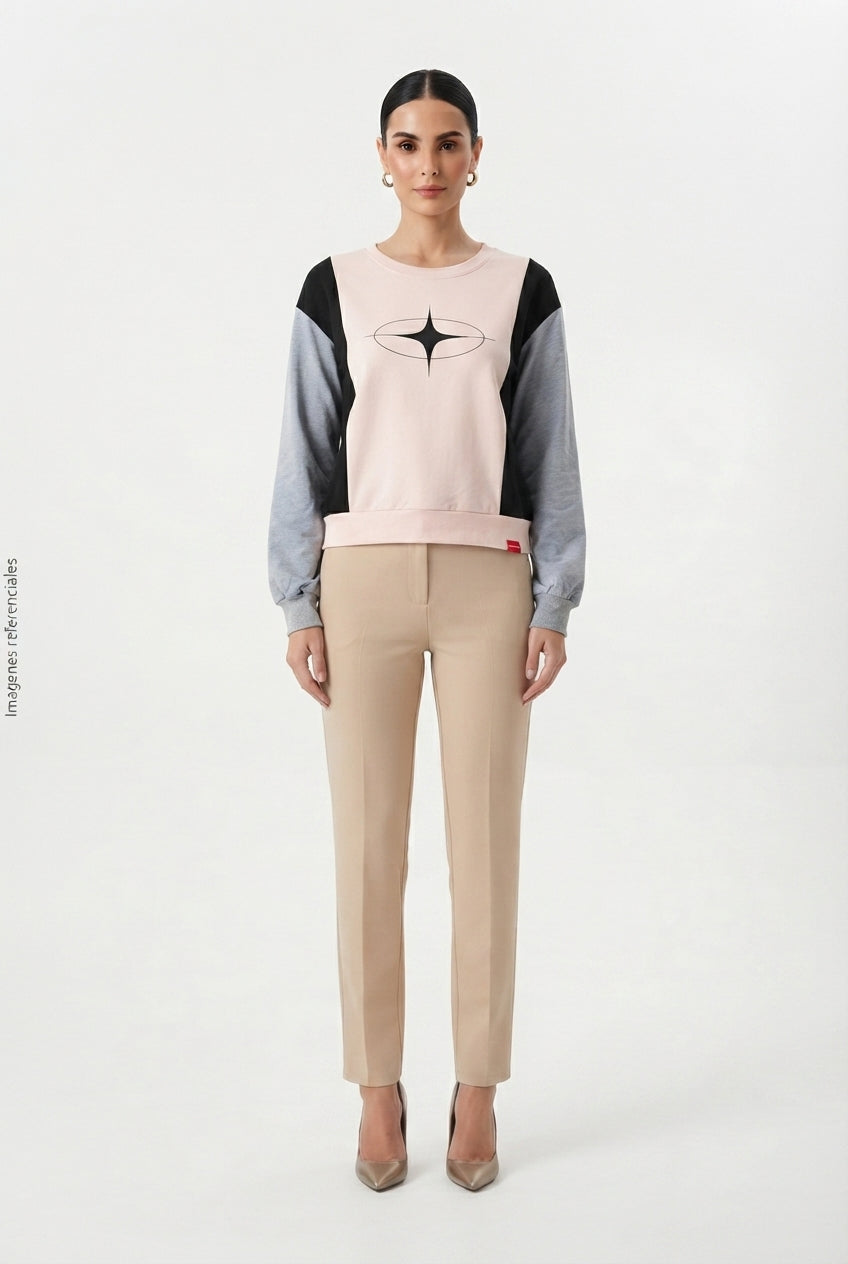 Sudadera Color-Block con Estampado de Estrella DAZY