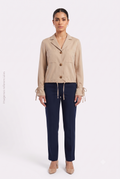 Chaqueta Ligera de Manga Larga con Botones Beige DAZY